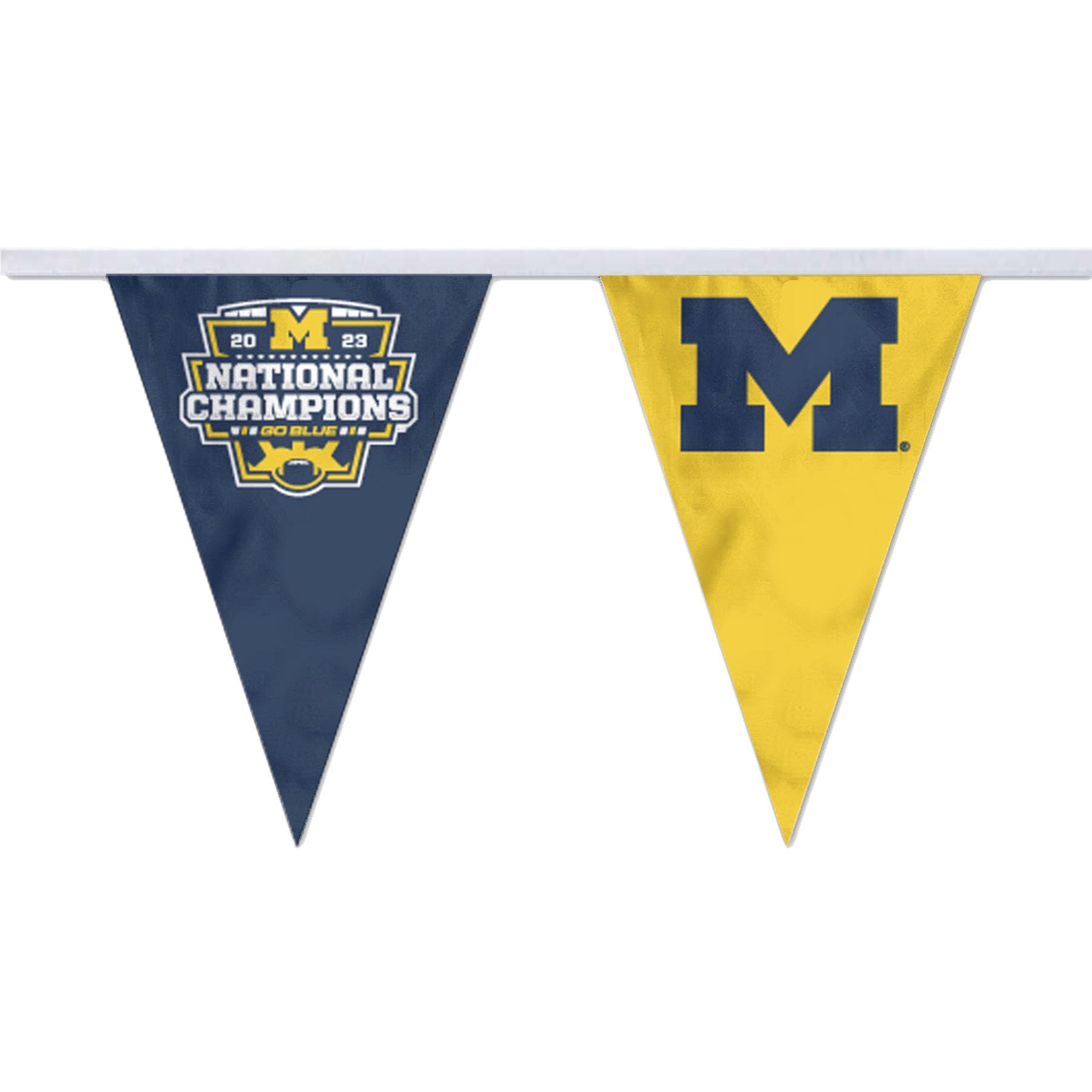 Michigan Team University Wolverines 2023 College Football National Champions Pennant String Flags - 757 Sports Collectibles