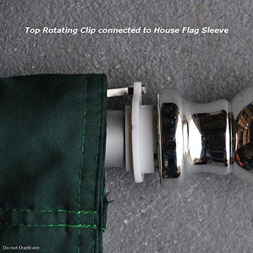 Sports Flags Pennants Company Aluminum 6' Foot Spinning Silver Flagpole for Grommet or House Flag - 757 Sports Collectibles