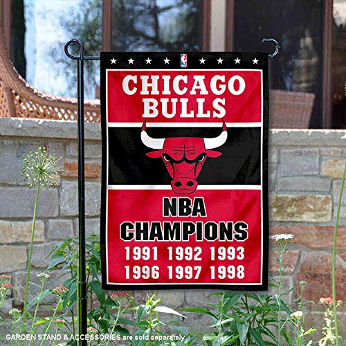 WinCraft Chicago Bulls 6 Time NBA Champions Double Sided Garden Flag - 757 Sports Collectibles