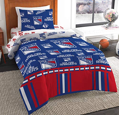 NORTHWEST NHL New York Rangers "Rotary" Bed in a Bag Set, Twin, Rotary - 757 Sports Collectibles
