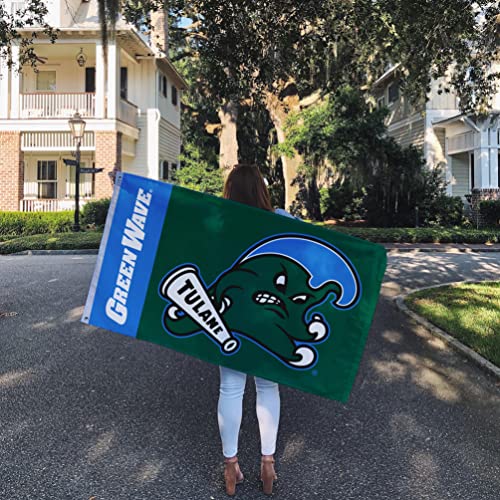 Desert Cactus Tulane University Flag Green Wave Flags Banners 100% Polyester Indoor Outdoor 3x5 (Team Name) - 757 Sports Collectibles
