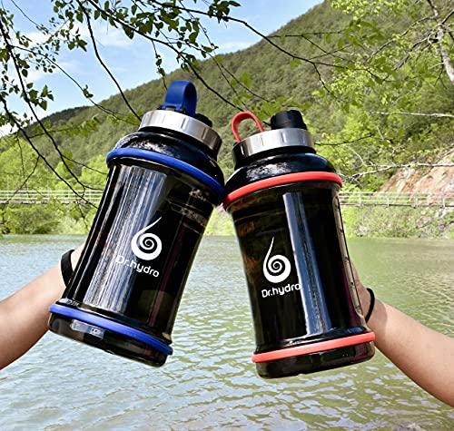 DR.HYDRO 2.2L Half Gallon Water Bottle with Straw-BPA Free Motivational Water Bottle / 2.2 Liter (74 Ounce) Large Water Bottle for Fitness and Outdoor Enthusiasts -Blue. - 757 Sports Collectibles
