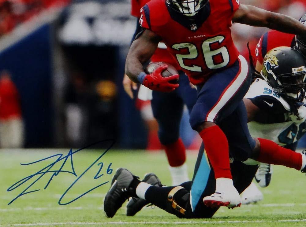 Lamar Miller Signed Houston Texans 8x10 Battle Red Jersey Photo- JSA W Auth Blue - 757 Sports Collectibles