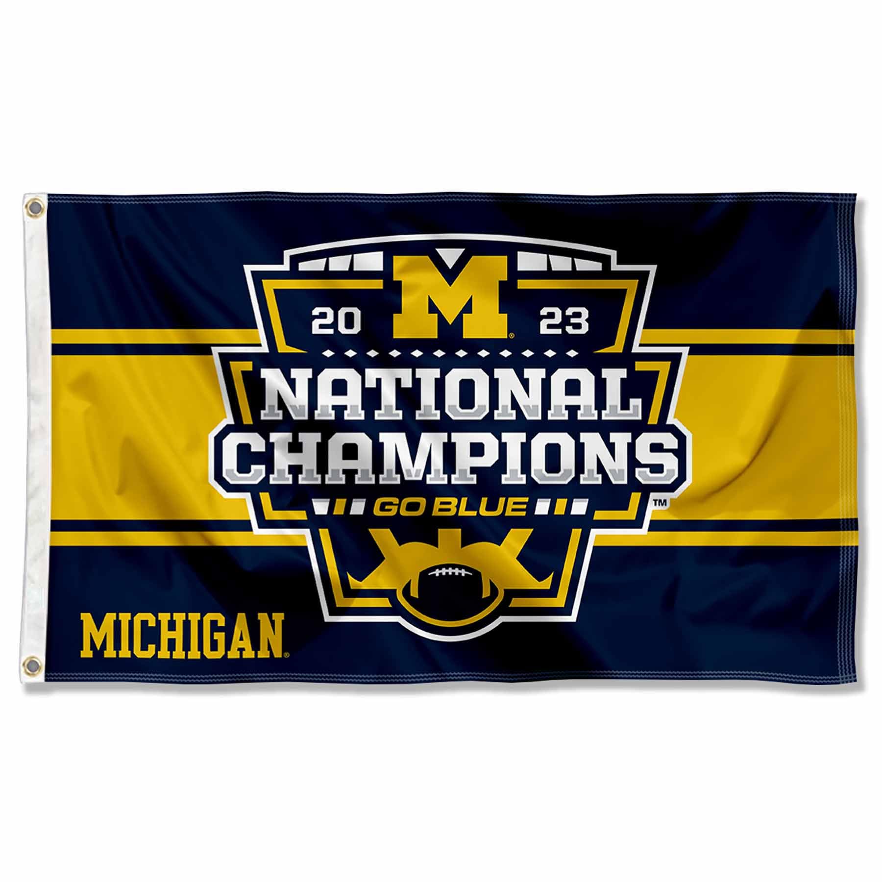 Michigan Team University Wolverines 2023 Football Playoff National Champions 3x5 Grommet Flag - 757 Sports Collectibles