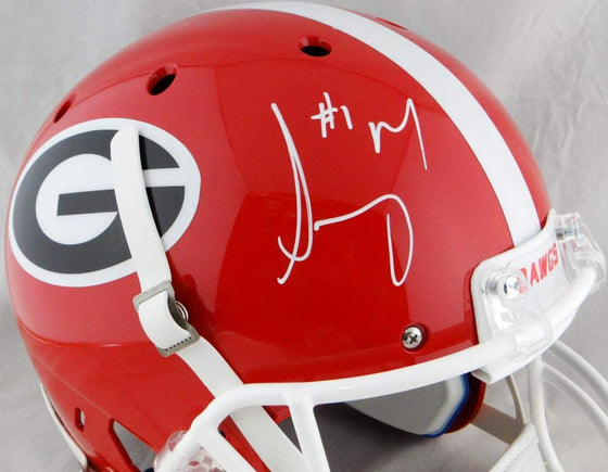 Sony Michel Autographed Georgia Bulldogs F/S Helmet - Beckett Auth White - 757 Sports Collectibles