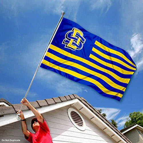College Flags & Banners Co. South Dakota State Jackrabbits Stars and Stripes Nation Flag - 757 Sports Collectibles