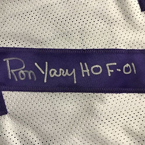 Framed Autographed/Signed Ron Yary"HOF 01" 33x42 Minnesota Vikings White Football Jersey JSA COA - 757 Sports Collectibles