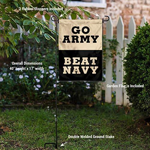 Go Army Beat Navy 2 Sided Garden Flag and Flag Stand Pole Holder Set - 757 Sports Collectibles