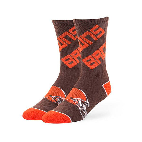 Cleveland Browns 47 Helix Sports Socks Size L (One Pair) - 757 Sports Collectibles