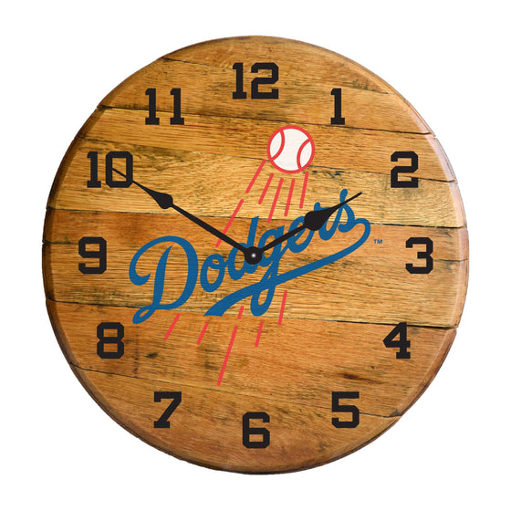 Los Angeles Dodgers Oak Barrel Clock