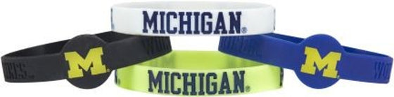 Michigan Wolverines Bracelets 4 Pack Silicone - 757 Sports Collectibles