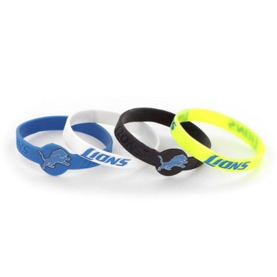 Detroit Lions Bracelets 4 Pack Silicone - Special Order - 757 Sports Collectibles