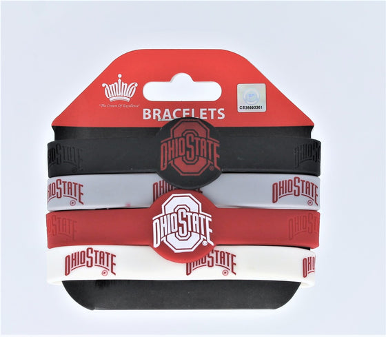 Ohio State Buckeyes Bracelets 4 Pack Silicone - 757 Sports Collectibles