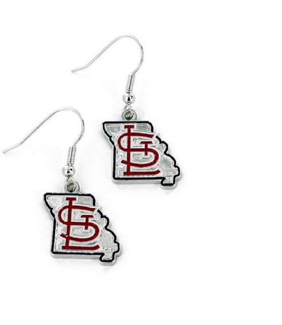 St. Louis Cardinals Earrings State Design - Special Order - 757 Sports Collectibles