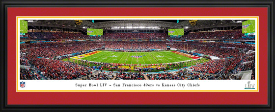 Kansas City Chiefs Super Bowl LIV 54 Champions Super Bowl 54 Kickoff Panorama - Deluxe Frame