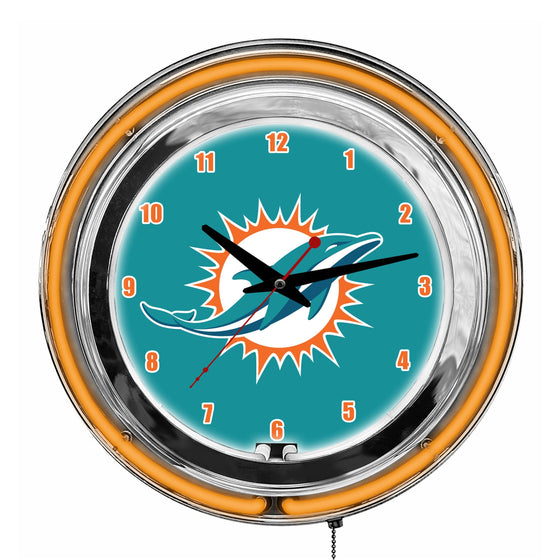 Miami Dolphins 14" Neon Clock