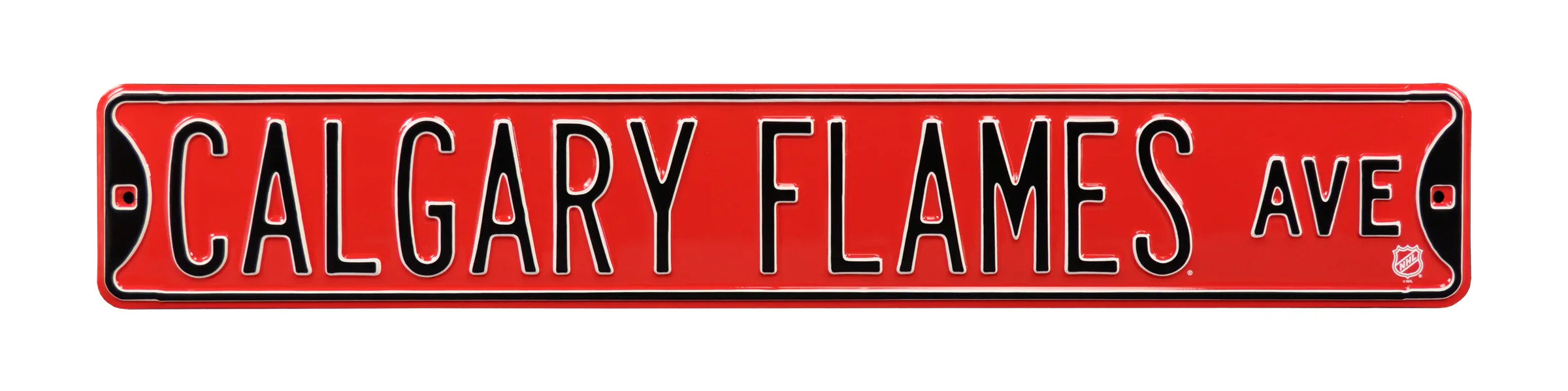 Calgary Flames Steel Street Sign-CALGARY FLAMES AVE