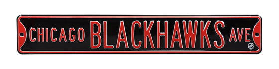 Chicago Blackhawks Steel Street Sign-CHICAGO BLACKHAWKS AVE