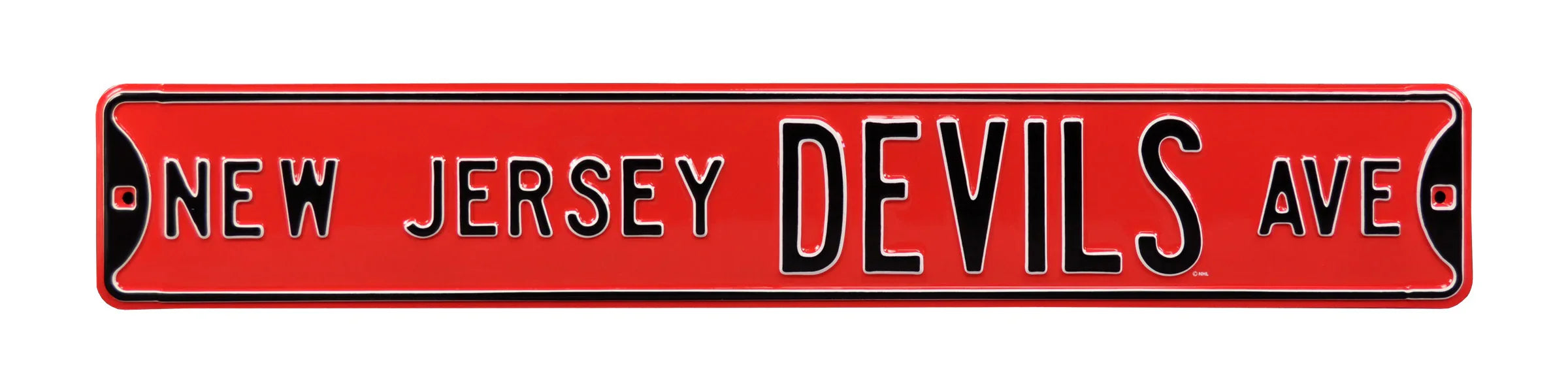 New Jersey Devils Steel Street Sign-NEW JERSEY DEVILS AVE