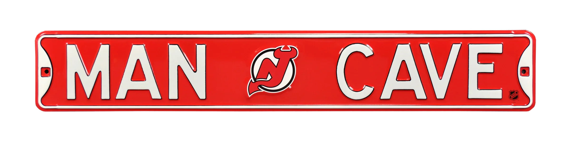 New Jersey Devils Steel Street Sign with Logo-MAN CAVE