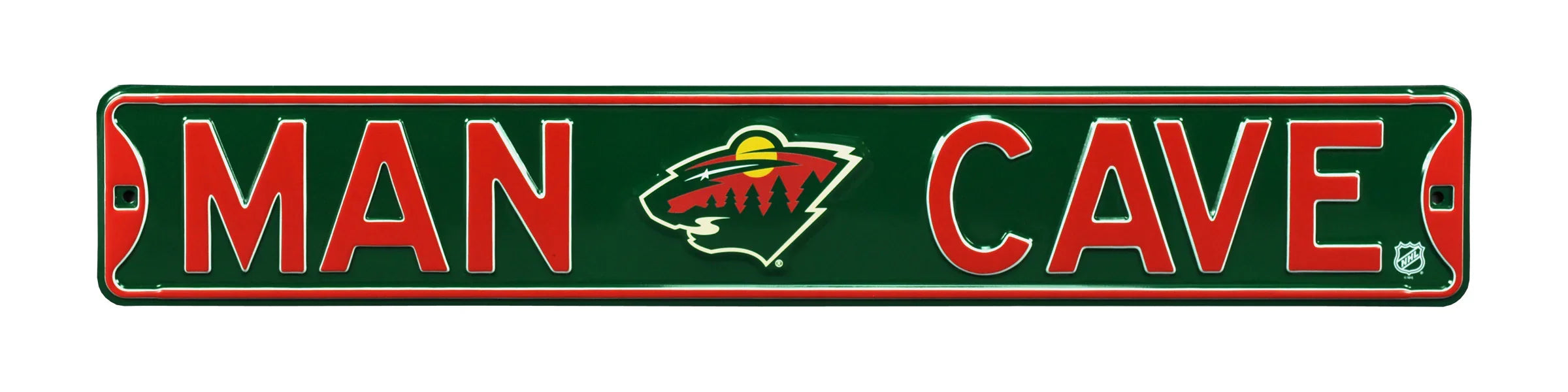 Minnesota Wild Steel Street Sign with Logo-MAN CAVE