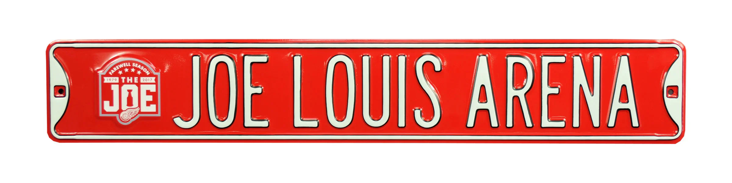 Detroit Red Wings Steel Street Sign with Logo-Joe Louis Arena Farewell