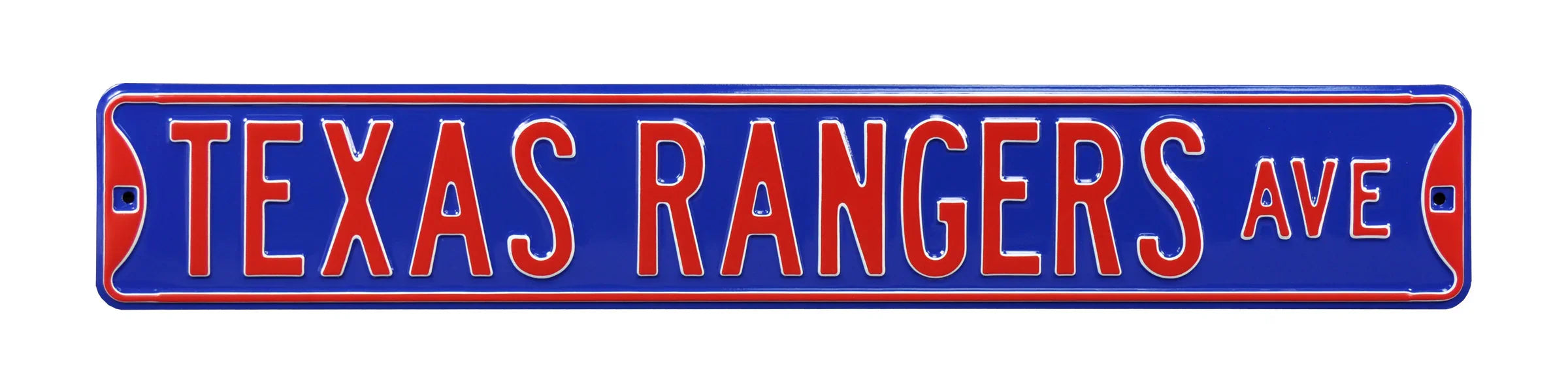 Texas Rangers Steel Street Sign-TEXAS RANGERS AVE