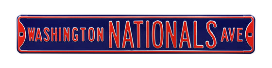 Washington Nationals Steel Street Sign-WASHINGTON NATIONALS AVE on Navy