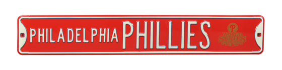 Philadelphia Phillies Steel Street Sign with Logo-PHILADELPHIA PHILLIES WS 2008