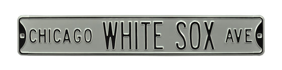 Chicago White Sox Steel Street Sign-CHICAGO WHITE SOX AVE on Silver