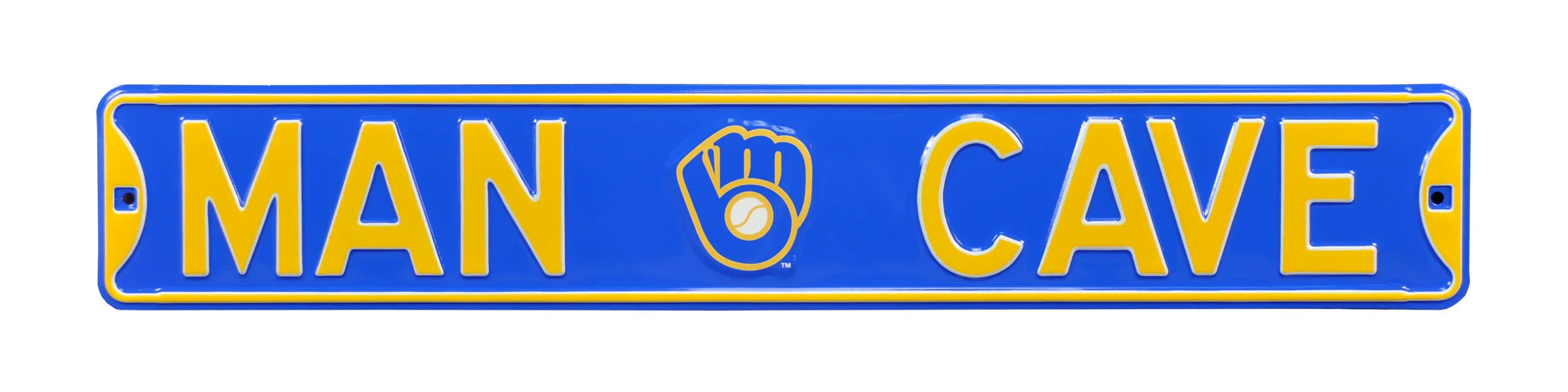 Milwaukee Brewers Steel Street Sign with Logo-MAN CAVE