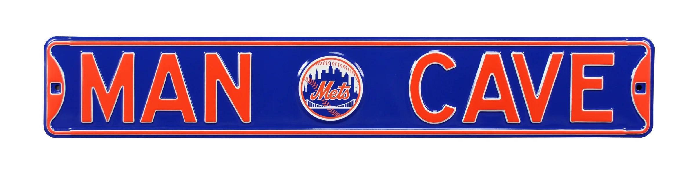 New York Mets Steel Street Sign with Logo-MAN CAVE