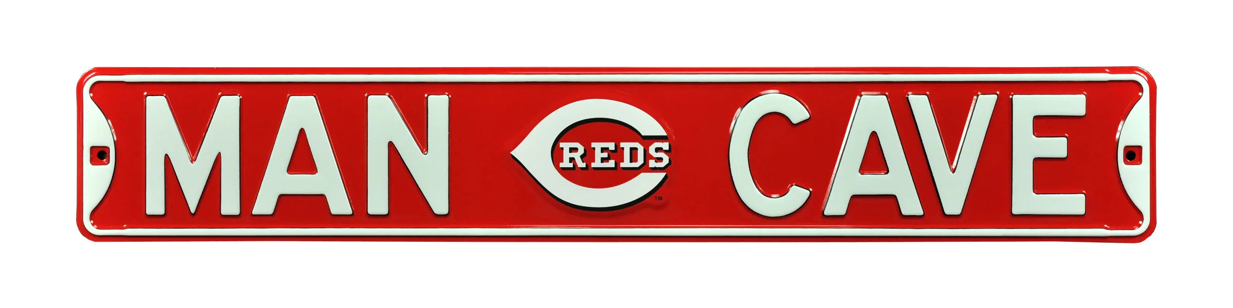 Cincinnati Reds Steel Street Sign with Logo-MAN CAVE
