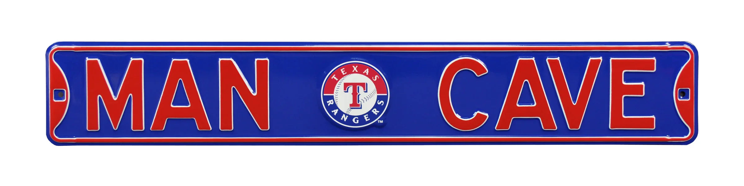 Texas Rangers Steel Street Sign with Logo-MAN CAVE