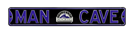 Colorado Rockies Steel Street Sign with Logo-MAN CAVE
