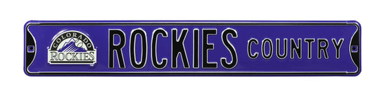 Colorado Rockies Steel Street Sign with Logo-ROCKIES COUNTRY w/ Logo