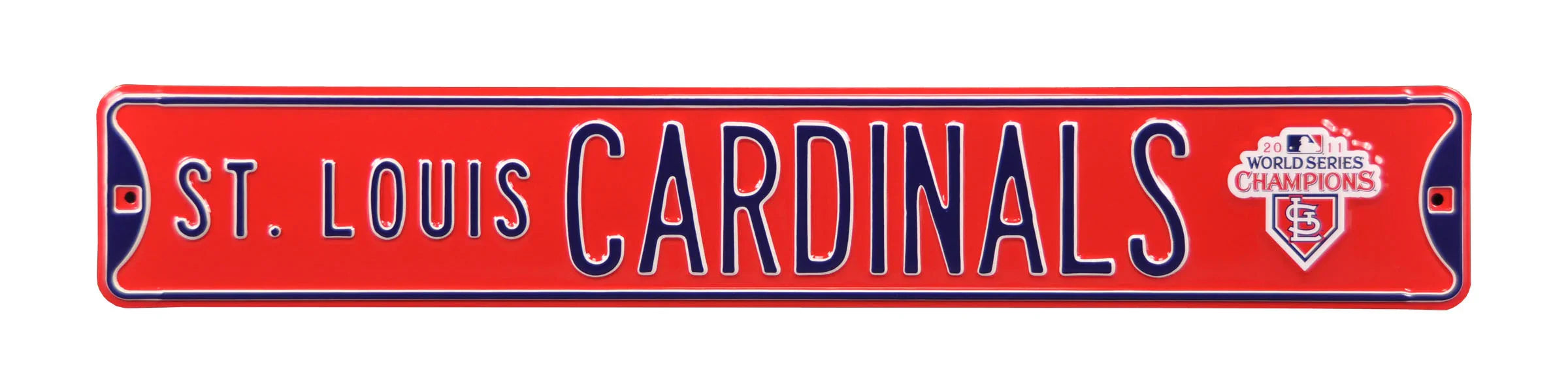 St Louis Cardinals Steel Street Sign with Logo-St Louis CARDINALS WS 2011 Logo