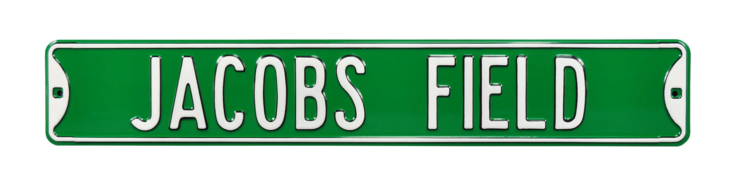 Cleveland Indians Steel Street Sign-JACOBS FIELD on Green