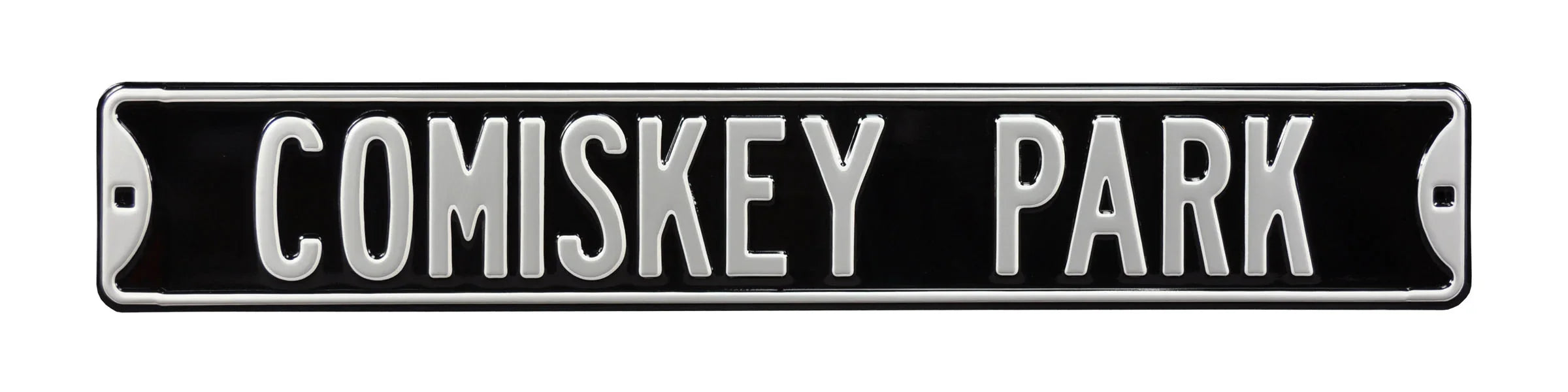 Chicago White Sox Steel Street Sign-COMISKEY PARK on Black