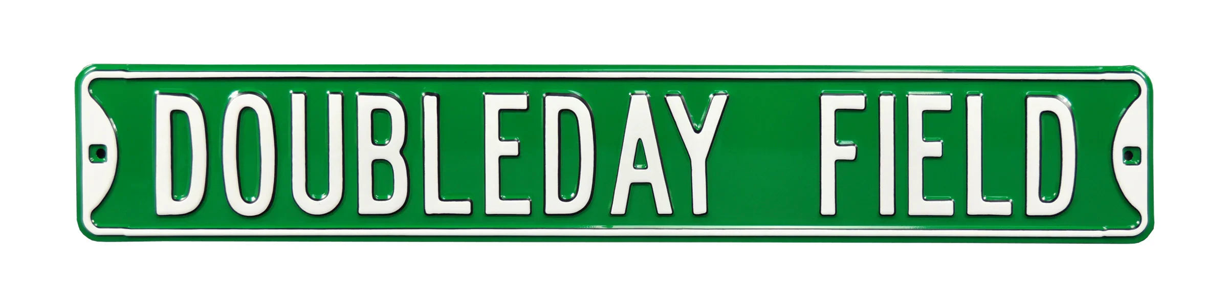 New York Yankees Steel Street Sign-DOUBLEDAY FIELD on green