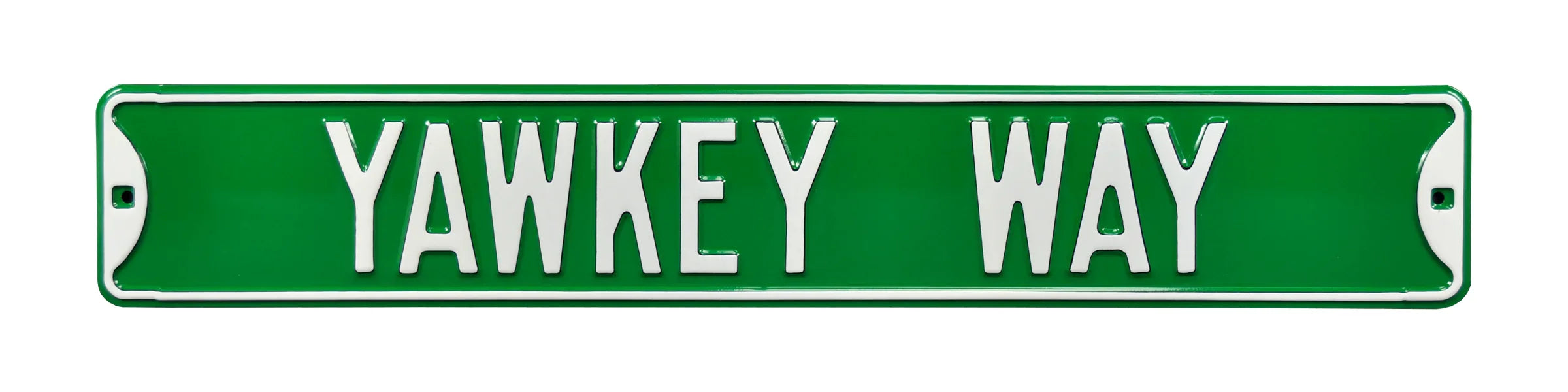 Boston Red Sox Steel Street Sign-YAWKEY WAY on Green