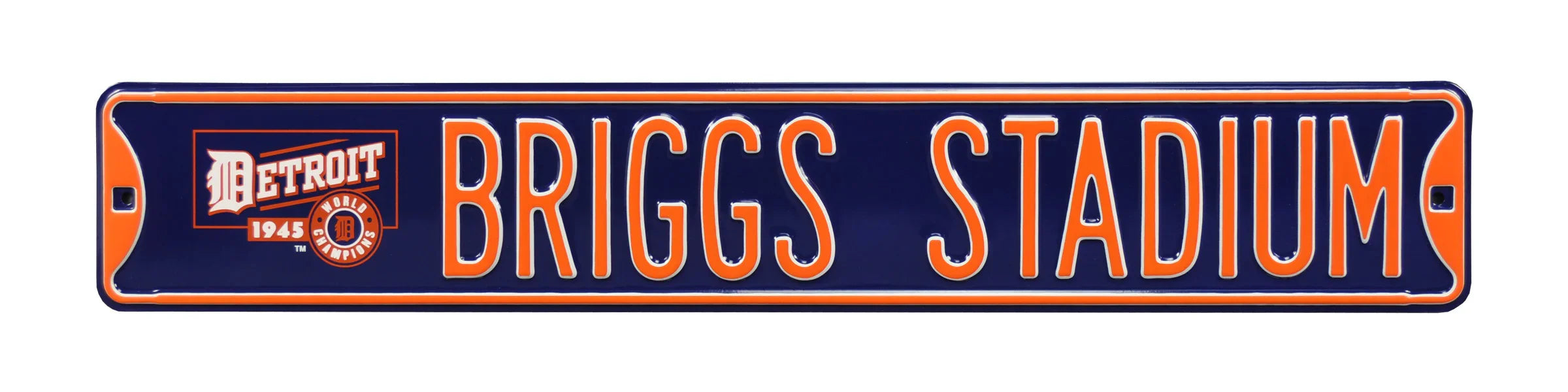Detroit Tigers Steel Street Sign with Logo-BRIGGS STADIUM w/1999 Logo