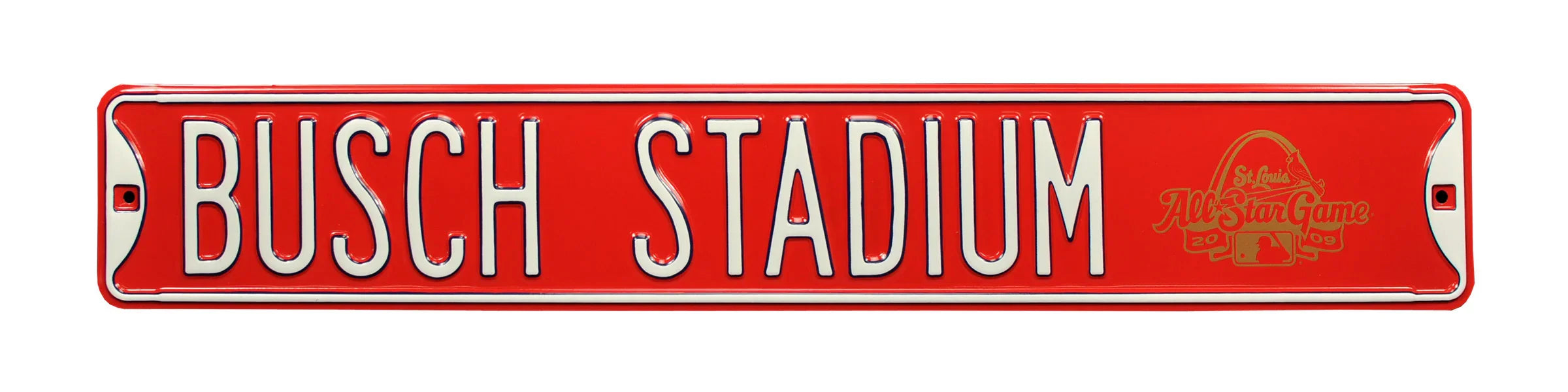 St Louis Cardinals Steel Street Sign with Logo-BUSCH STADIUM AS 2009 Logo