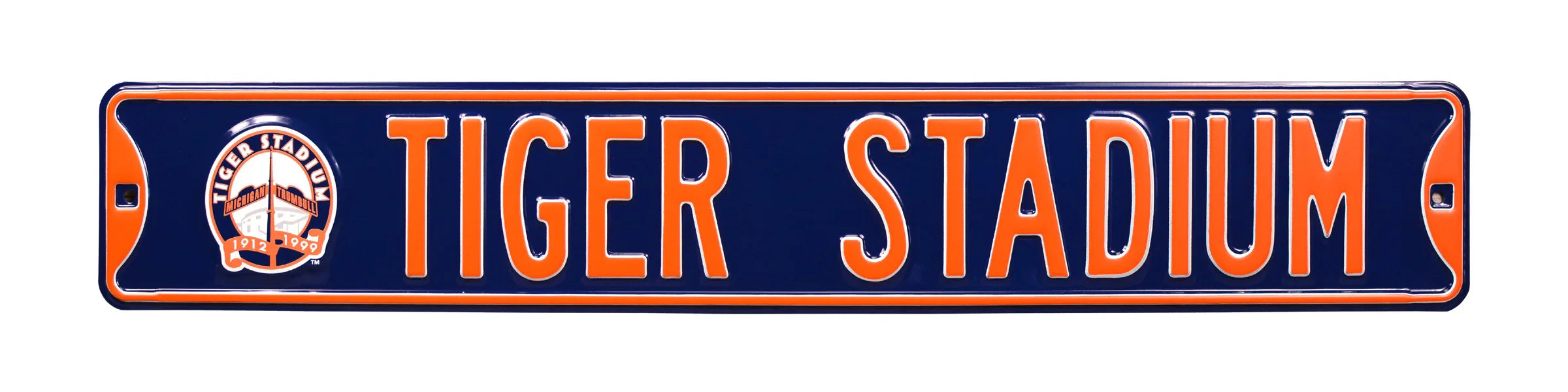 Detroit Tigers Steel Street Sign with Logo-TIGER STADIUM w/1999 Logo