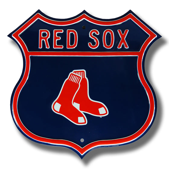 Boston Red Sox Steel Route Sign-Primary Logo