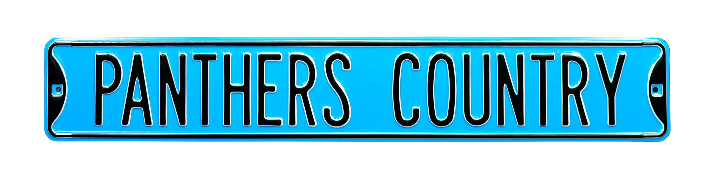 Carolina Panthers Steel Street Sign Throwback Colors-PANTHERS COUNTRY