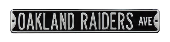 Oakland Raiders Steel Street Sign-OAKLAND RAIDERS AVE on Black