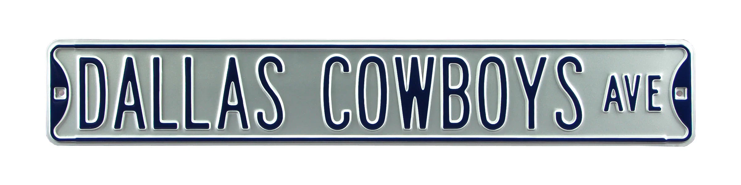 Dallas Cowboys Steel Street Sign-DALLAS COWBOYS AVE on Silver