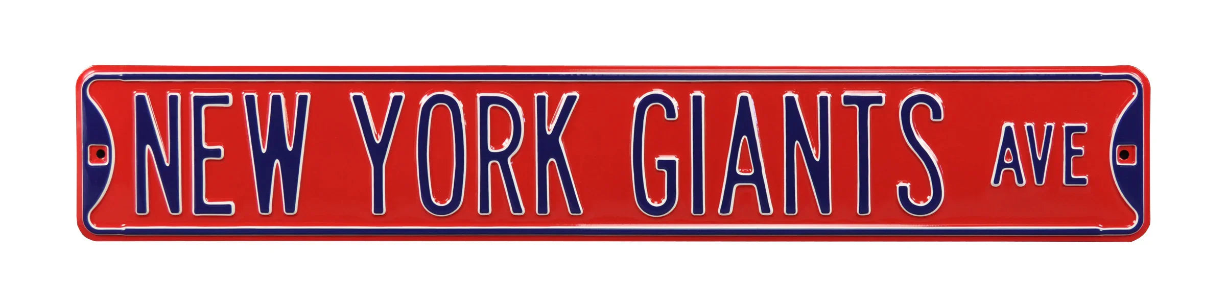 New York Giants Steel Street Sign-NEW YORK GIANTS AVE on Red