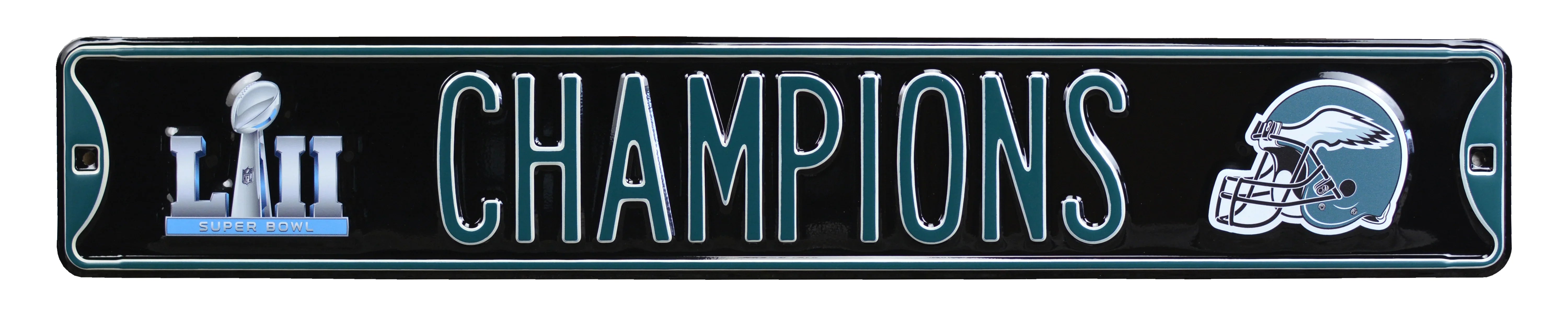Philadelphia Eagles Steel Street Sign for Super Bowl-SB49 CHAMPIONS on Black